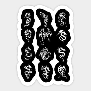 Tribal Dragon Tiles Sticker